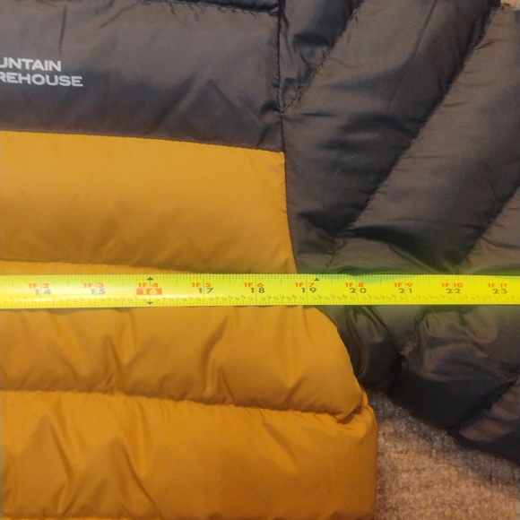 Mountain Warehouse Men’s Hooded Puffer Ski Jacket L Fit Black/Yellow Waterproof - Picture 5 of 10